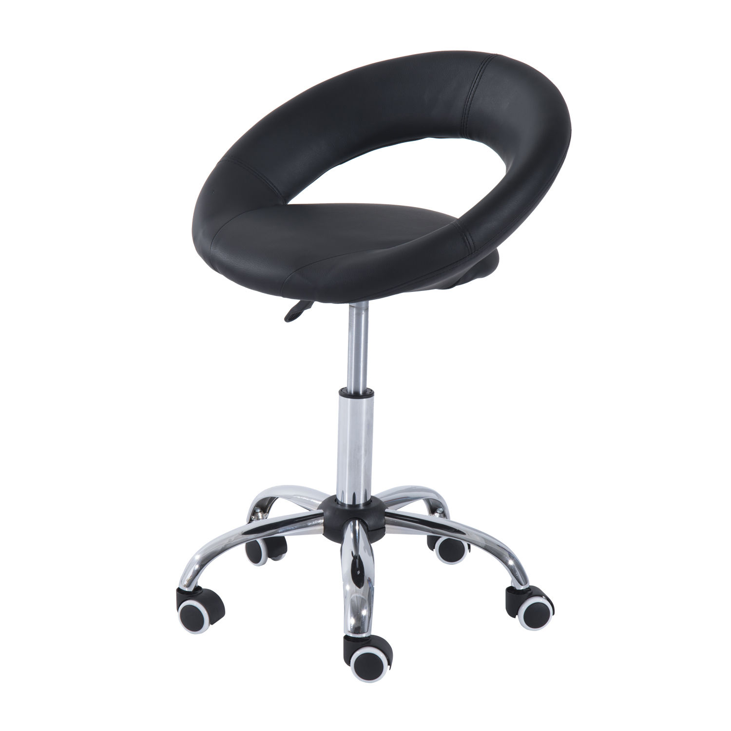 HOMCOM HOMCOM Salon Stool Ergonomic Adjustable Height Black Hydraulic Rolling Swivel Chair for Spa and Medical | Aosom.com - $59.99 at Aosom US