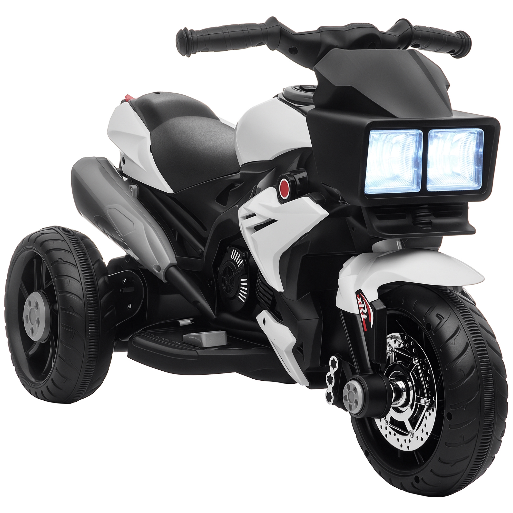 Aosom 6V Kids Motorcycle, Battery-Operated Mini Electric Motorbike with Forward/Reverse Switch, Horn, White