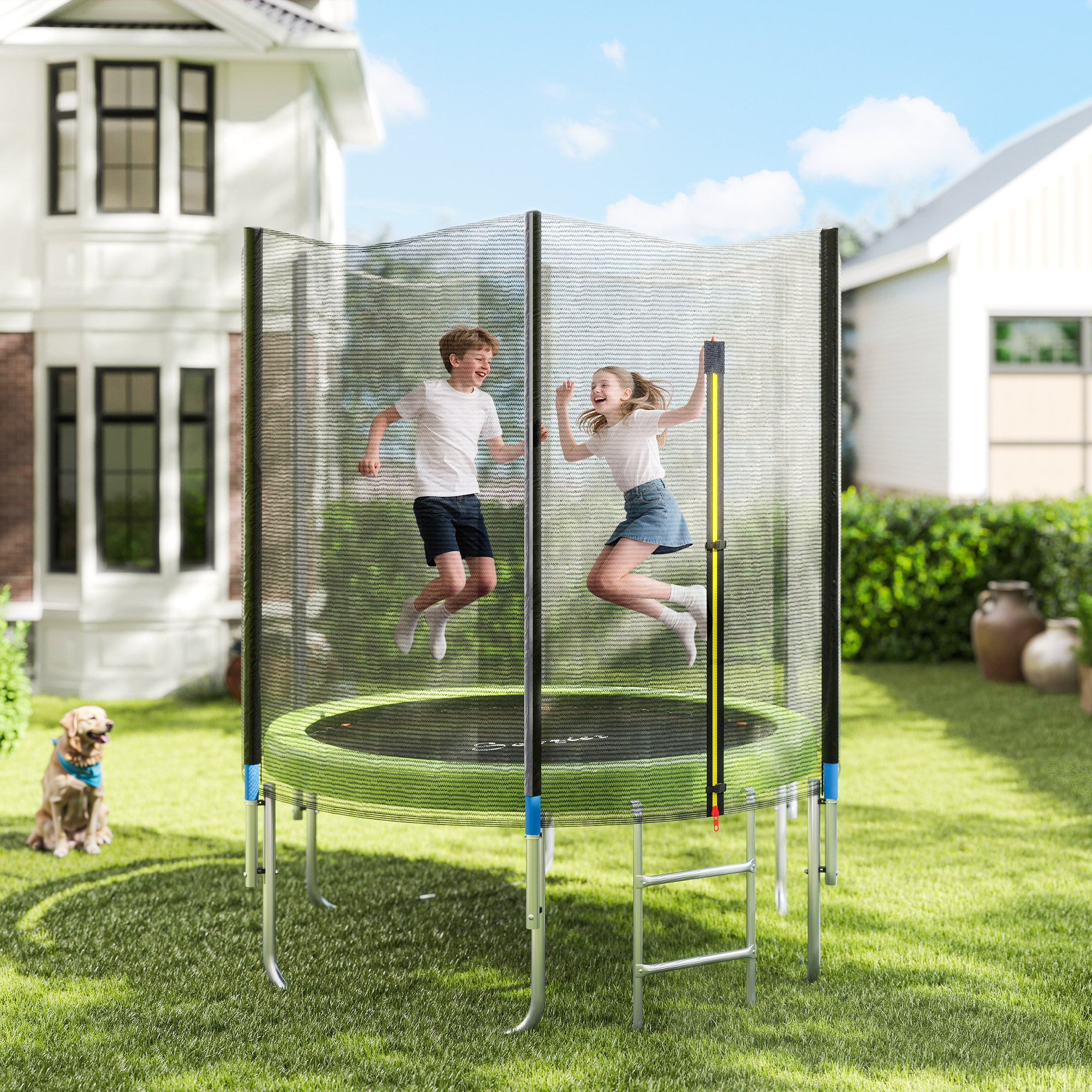 Soozier 14FT Trampoline Spring Cover, Trampoline Pad Replacement, All-Weather Trampoline Accessories, Green Aosom Canada