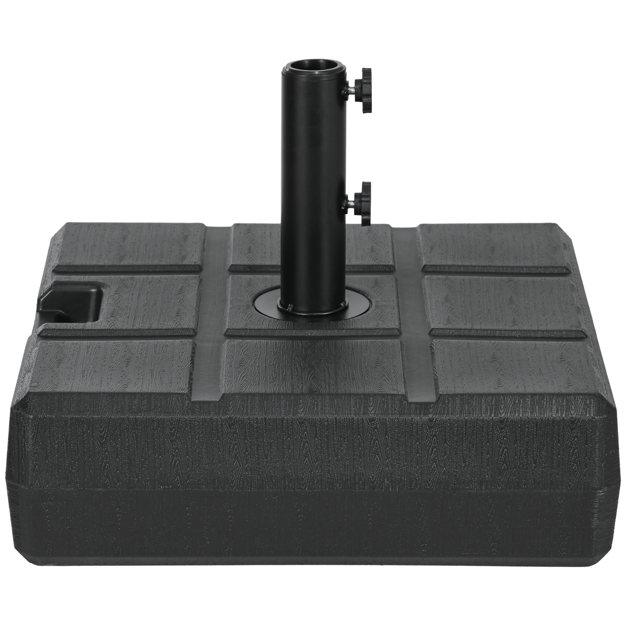 Outsunny Umbrella Stand for 1.5", or 1.9" Umbrella Poles, Fillable Umbrella Base, Black
