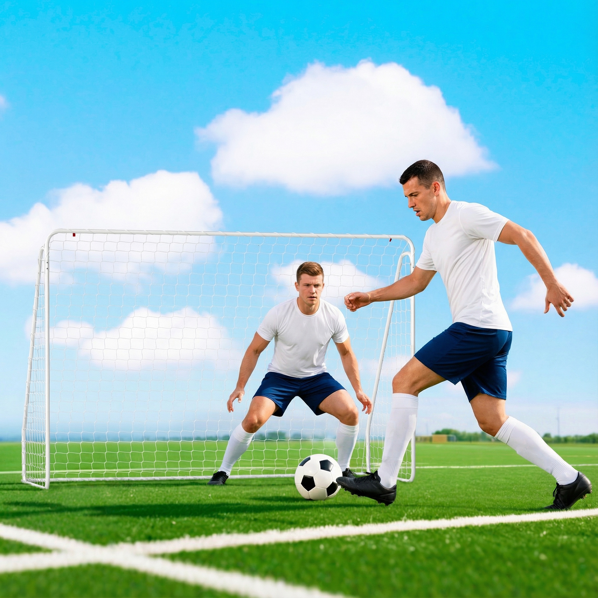 Soozier Soccer Goal, Soccer Net for Backyard, 10 x 4 ft, White Aosom Canada