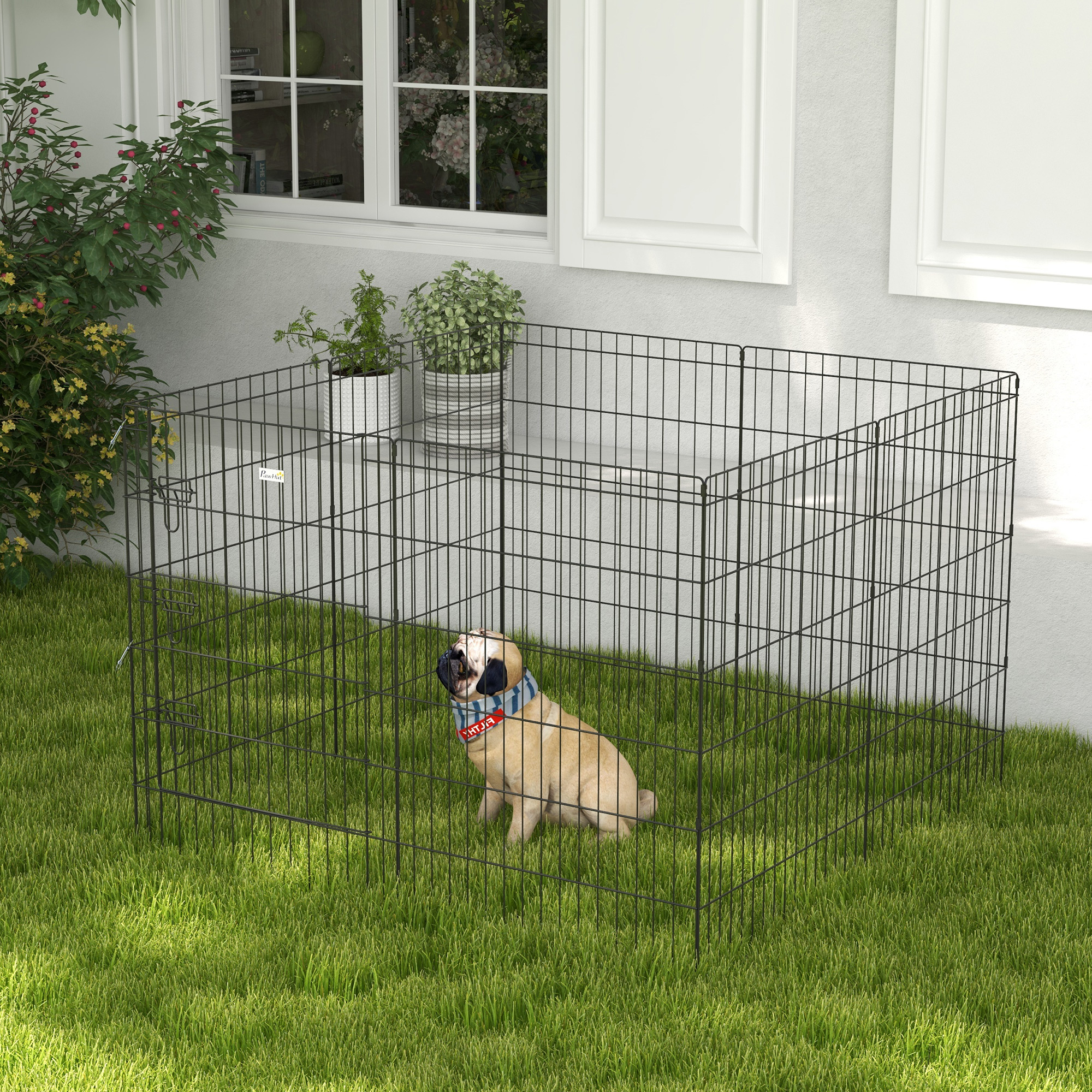 PawHut 36inch Foldable Metal Exercise Pet Playpen Yard Dog Puppy Kennel Cage 8 Panel Aosom Canada