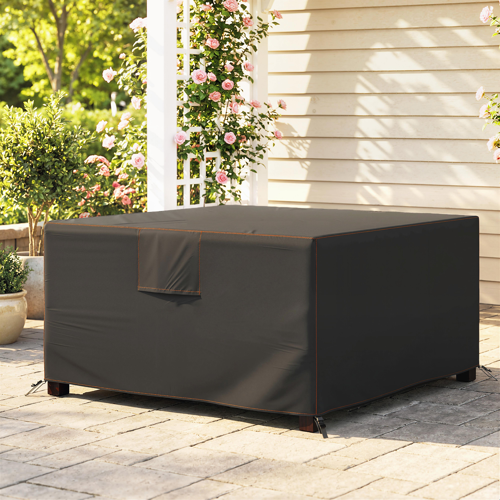Outsunny Patio Furniture Cover, Waterproof 420D Heavy Duty Outdoor Furniture Cover with Air Vents, 55.1" x 55.1" x 28.1", Black Aosom Canada