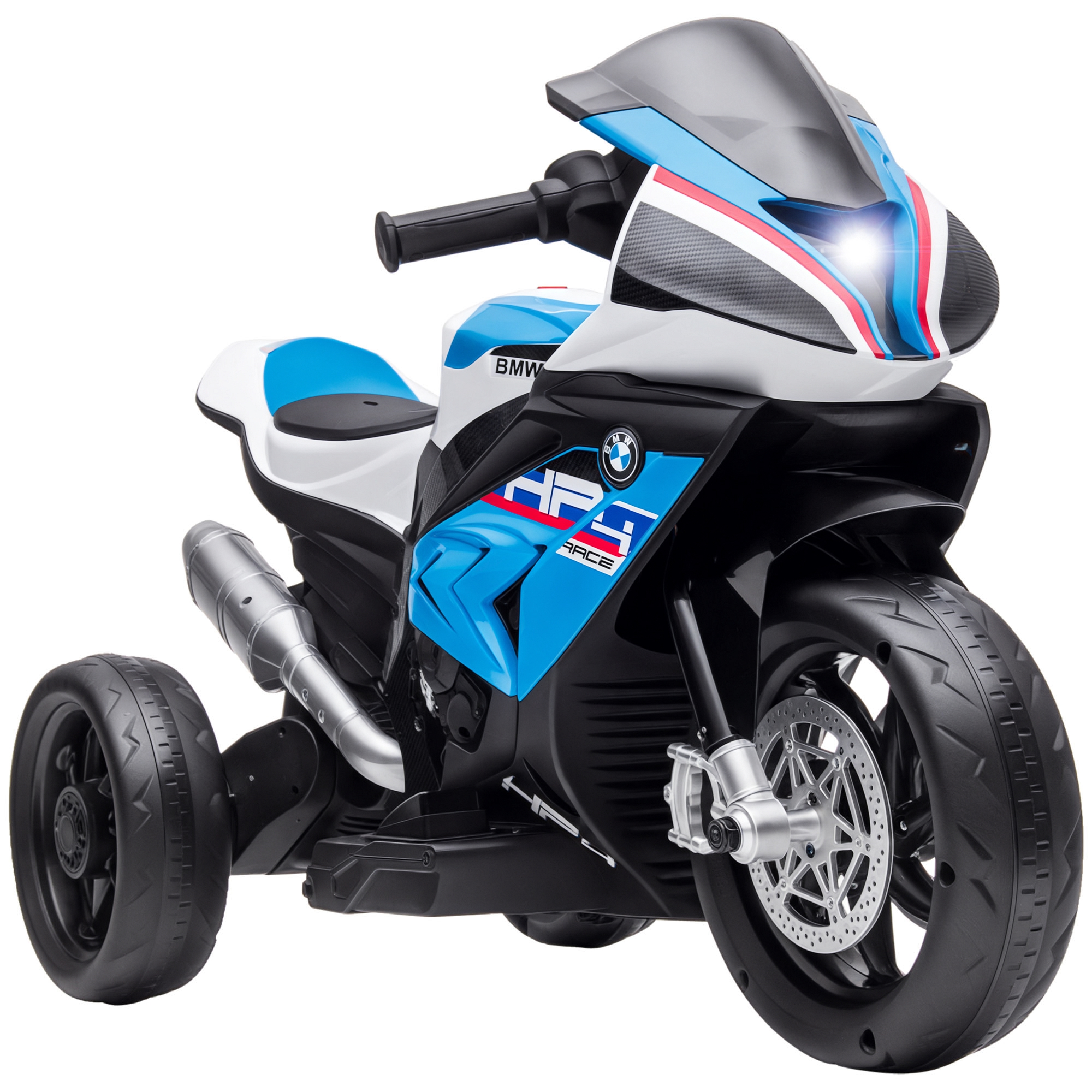 Aosom BMW Licensed Kids Motorcycle, Electric 3-Wheel Ride-On Dirtbike, USB/AUX Music Play, Headlight, Blue for Toddlers | Aosom.com