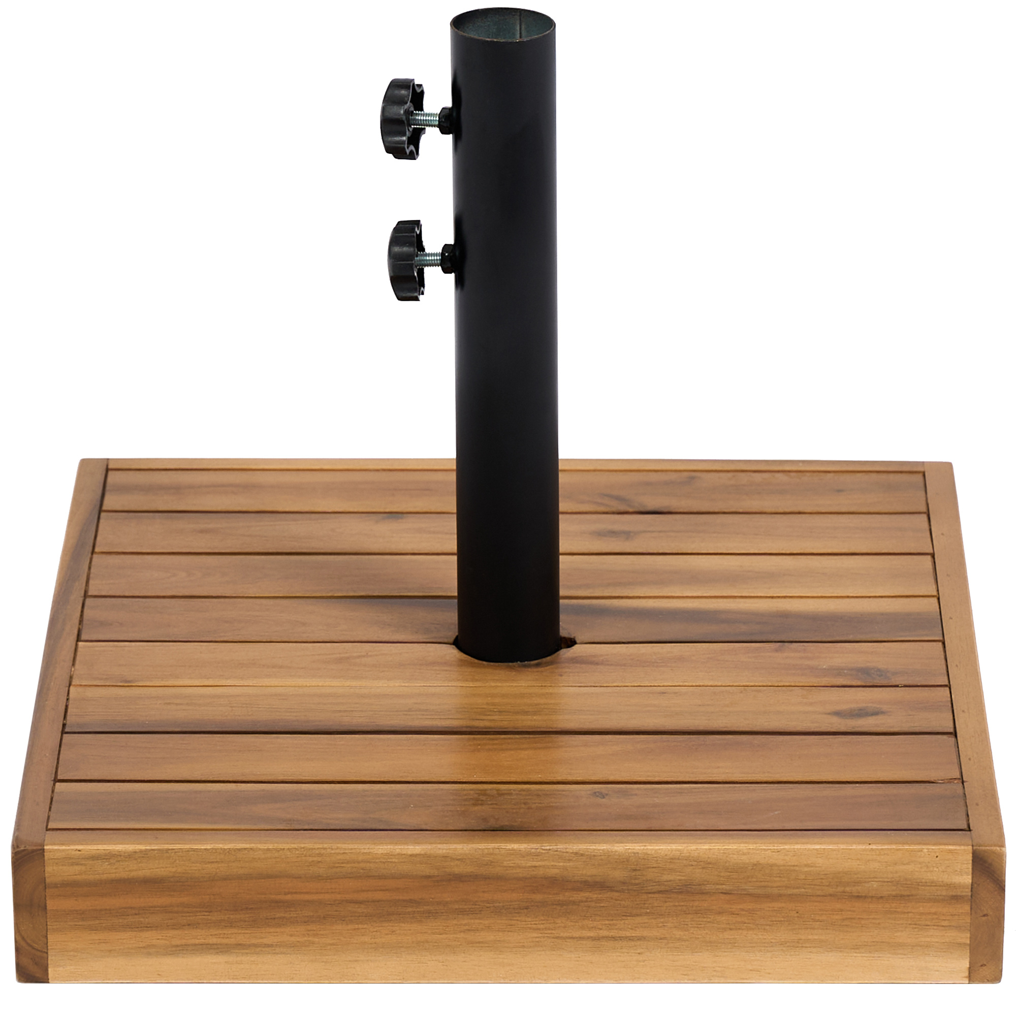 Outsunny "Outsunny Square Patio Umbrella Base, 42 lbs Concrete Heavy Duty Umbrella Base with Holder for 1.25""/1.5"" Poles for Outdoor, Lawn, Poolside, Teak" - $33.99 at Aosom US