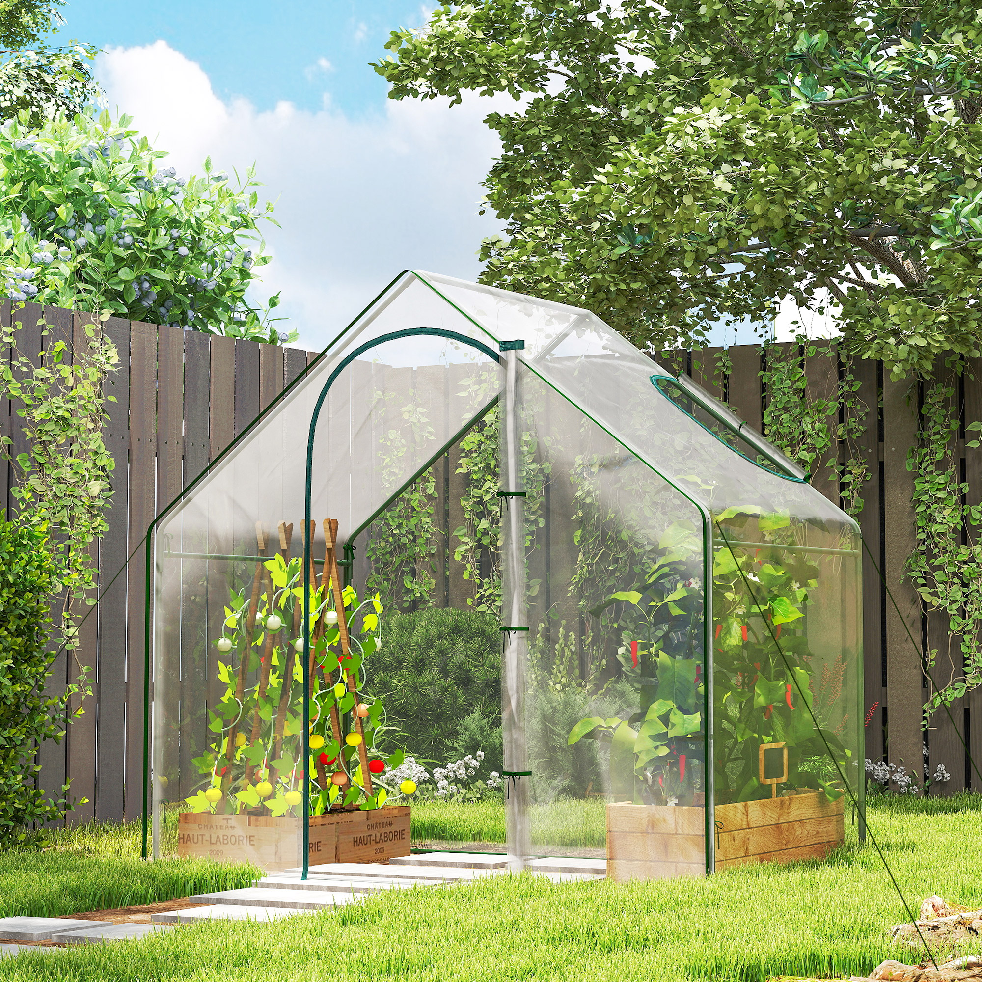 Outsunny Portable Flower Nursery: 6x3.3x5.5ft Mini Plant Growing PVC Tunnel Outdoor Warm House, Clear Aosom Canada