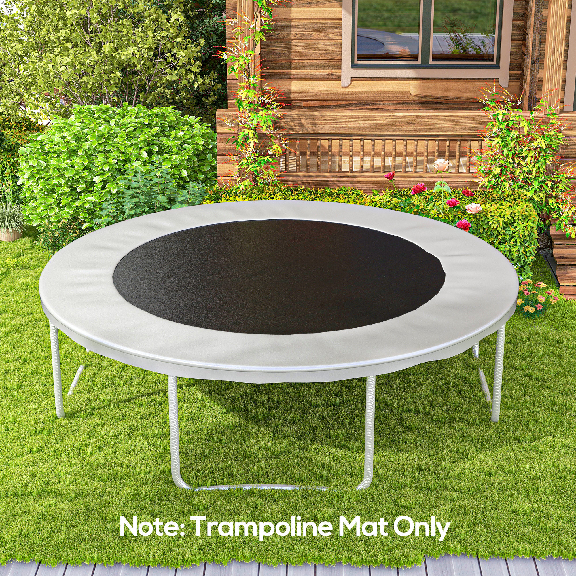 Soozier Trampoline Jumping Mat Replacement with Spring Tool 72 V-Hooks for 12ft Round Trampolines Black Aosom Canada