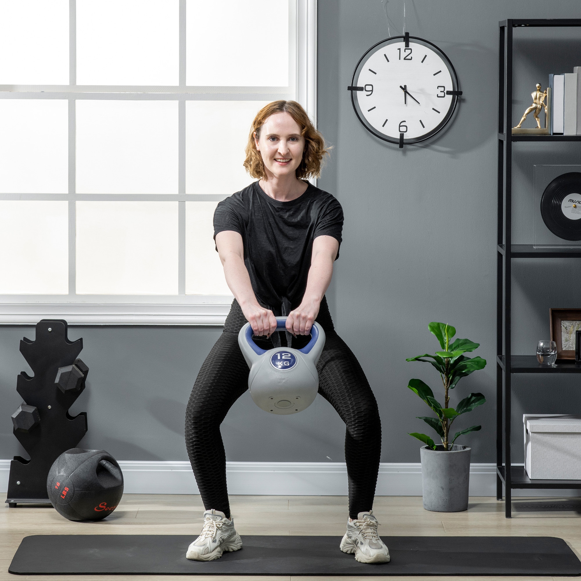 Soozier 26 lb Soft Kettlebell, Sand Filled Weight with Grip Handle, Solid Kettlebell Weight for Full Body Workout, Dark Blue Aosom Canada