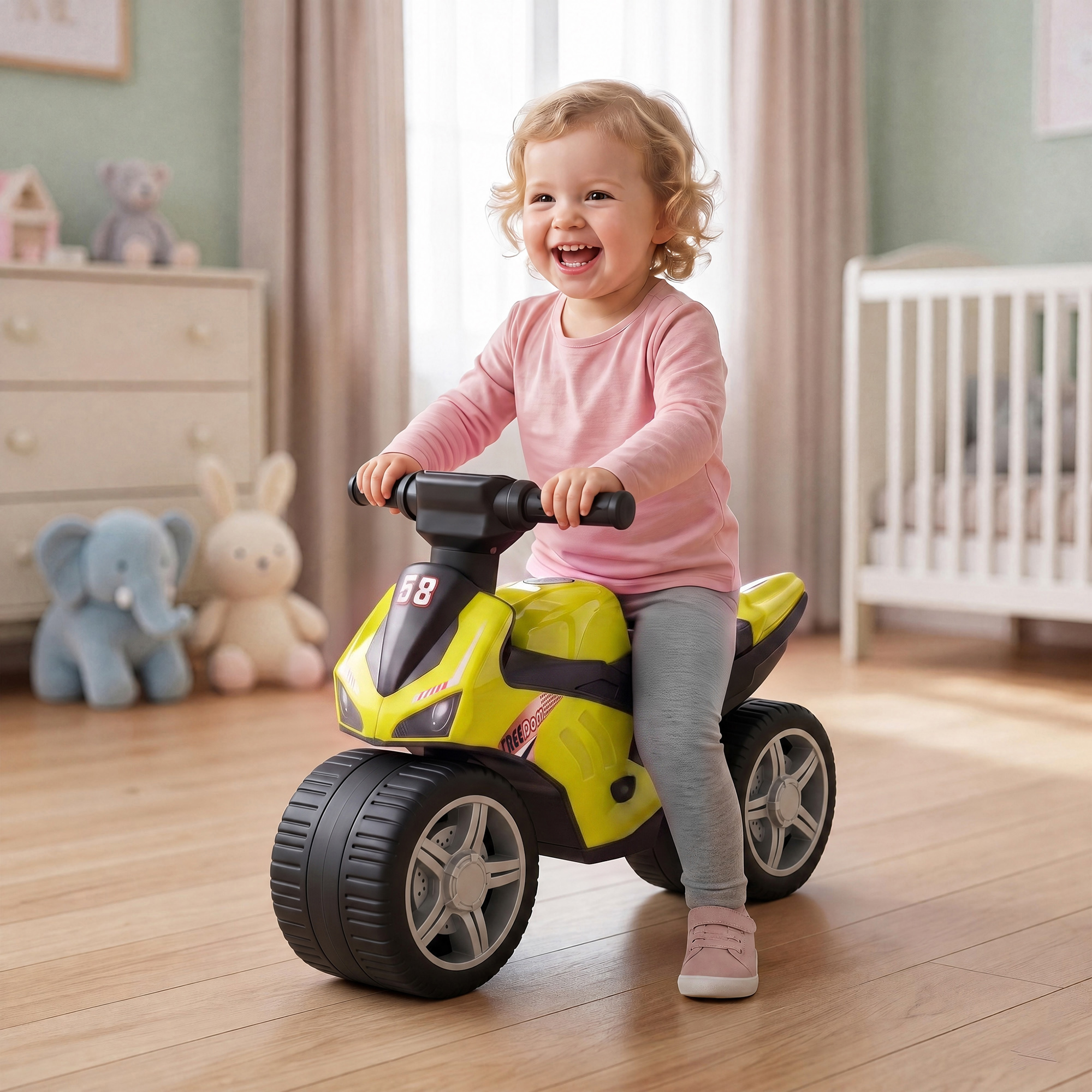 Qaba Balance Bike with Music and Wide Tires Baby Balance Bike for Toddlers 1-3 Years Green Aosom Canada