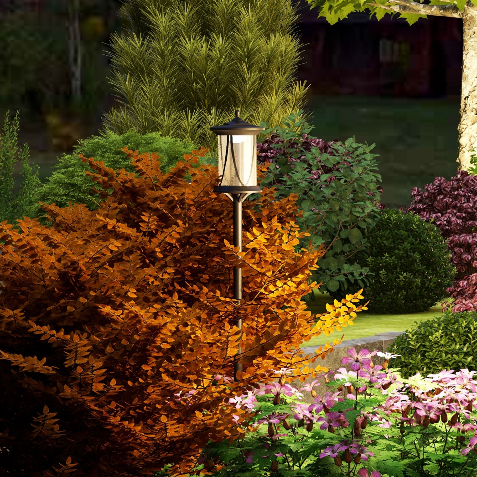 Outsunny 50" Solar LED Post Light, Cool White Outdoor Lamp, Waterproof for Patio, Garden, Pathway Aosom Canada