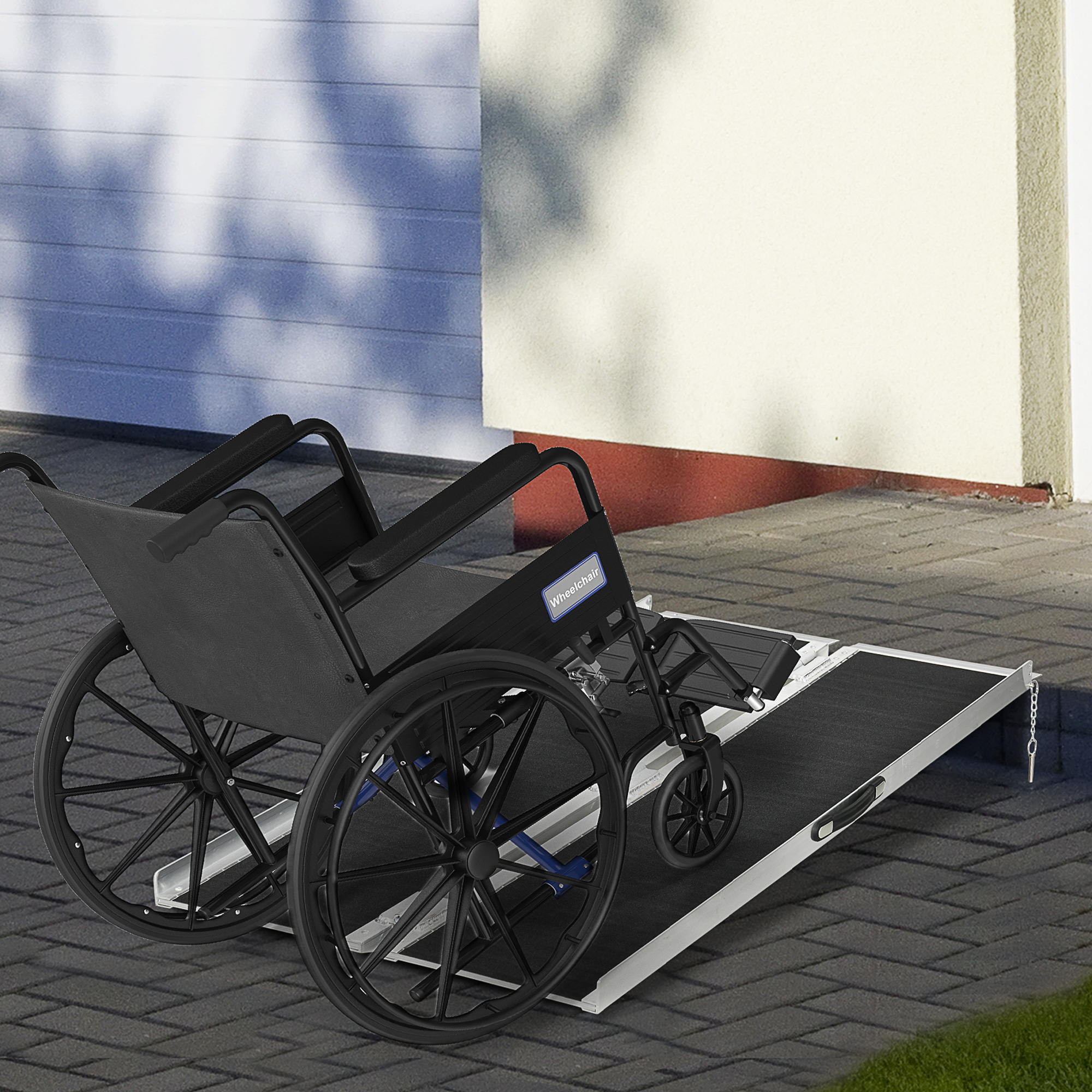 HOMCOM Foldable Aluminum Wheelchair Ramp: 5ft Durable Portable Easy Access Mobility Solution for Smooth Transitions Aosom Canada