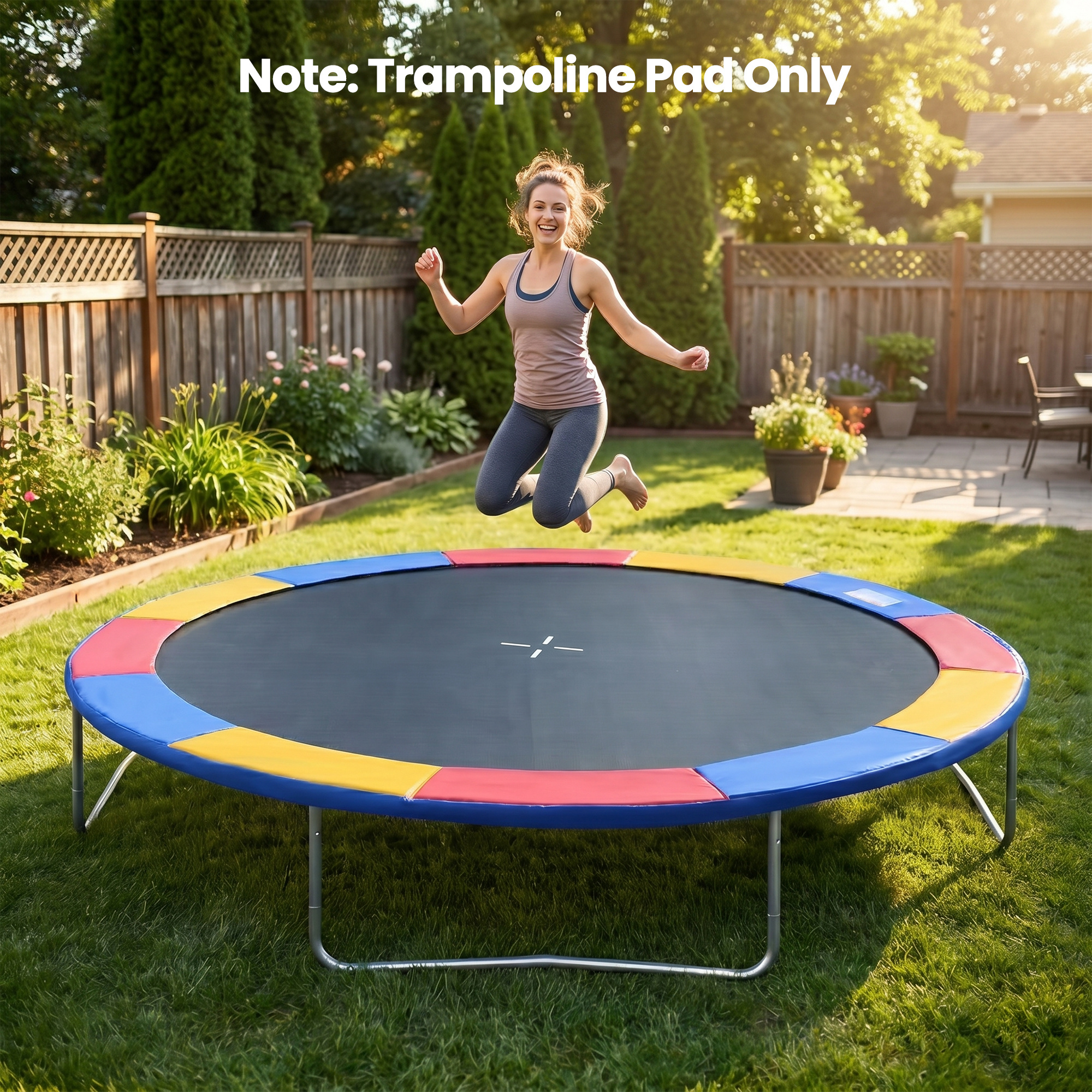 Round Trampoline Pad 14 FT Outdoor Bounce Jump Safety Frame Exercise Aosom Canada