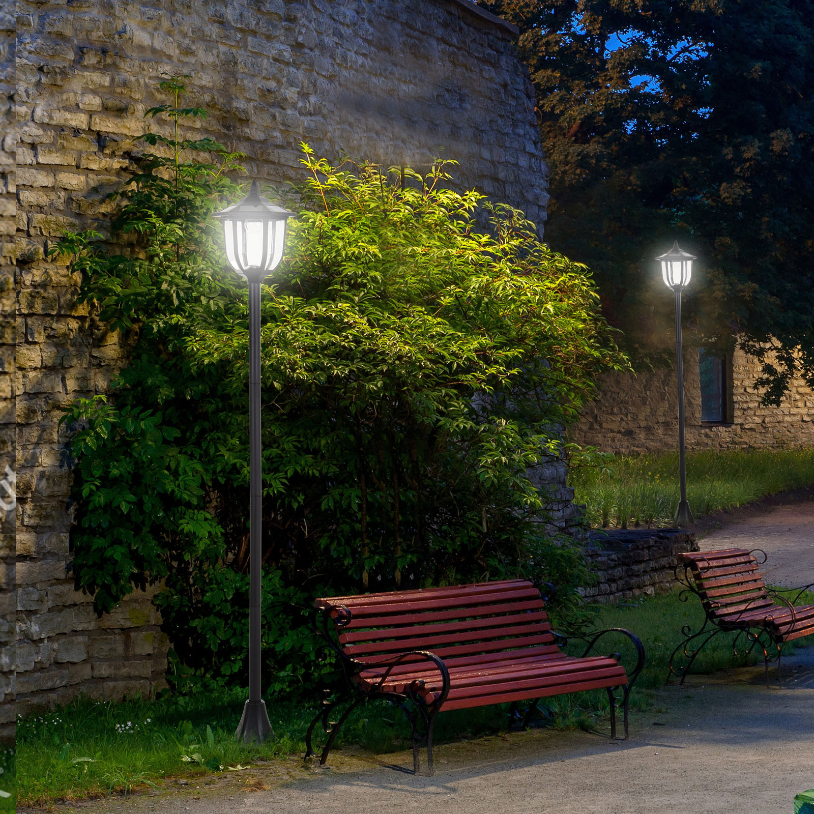 Outsunny Solar LED Torch Lights, Outdoor Garden Lighting, Water-Resistant, Automatic On/Off, 6-8 Hours Aosom Canada