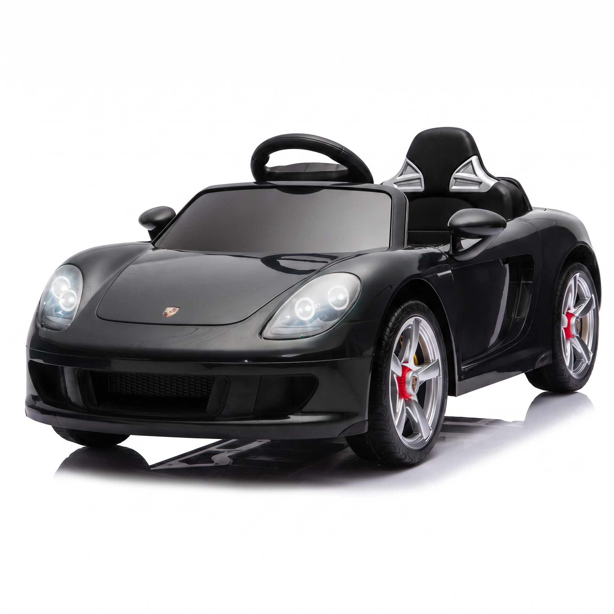 Qaba 12V Kids Ride On Car, Licensed Porsche Carrera GT with Remote, Rear Suspension, Smooth Start for Ages 3-6, Black