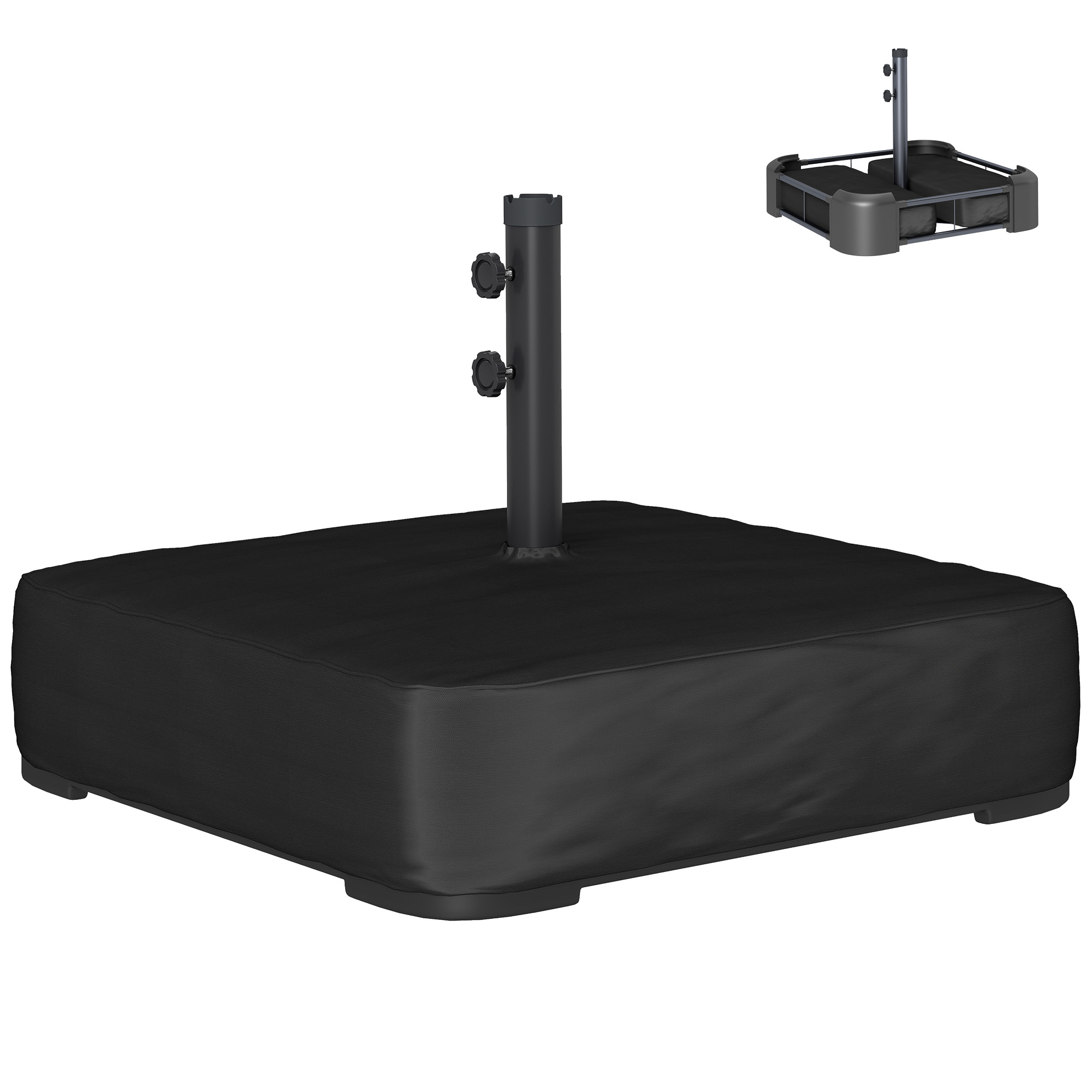 Outsunny "Outsunny Garden Parasol Base 176 lbs Sand Filled Heavy Duty Stand for Cantilever Umbrellas and 1.9"" Poles Black" - $46.99 at Aosom US
