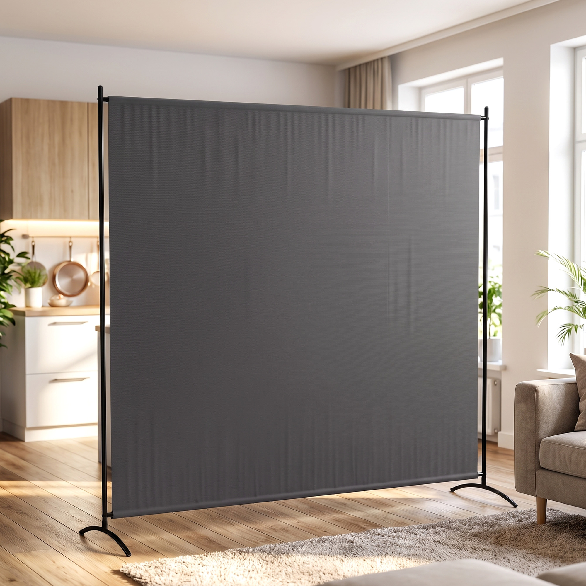 Outsunny Single Panel Room Divider, UV30+ Privacy Screen, Indoor Outdoor Privacy Panel with Stable Base, Dark Grey Aosom Canada
