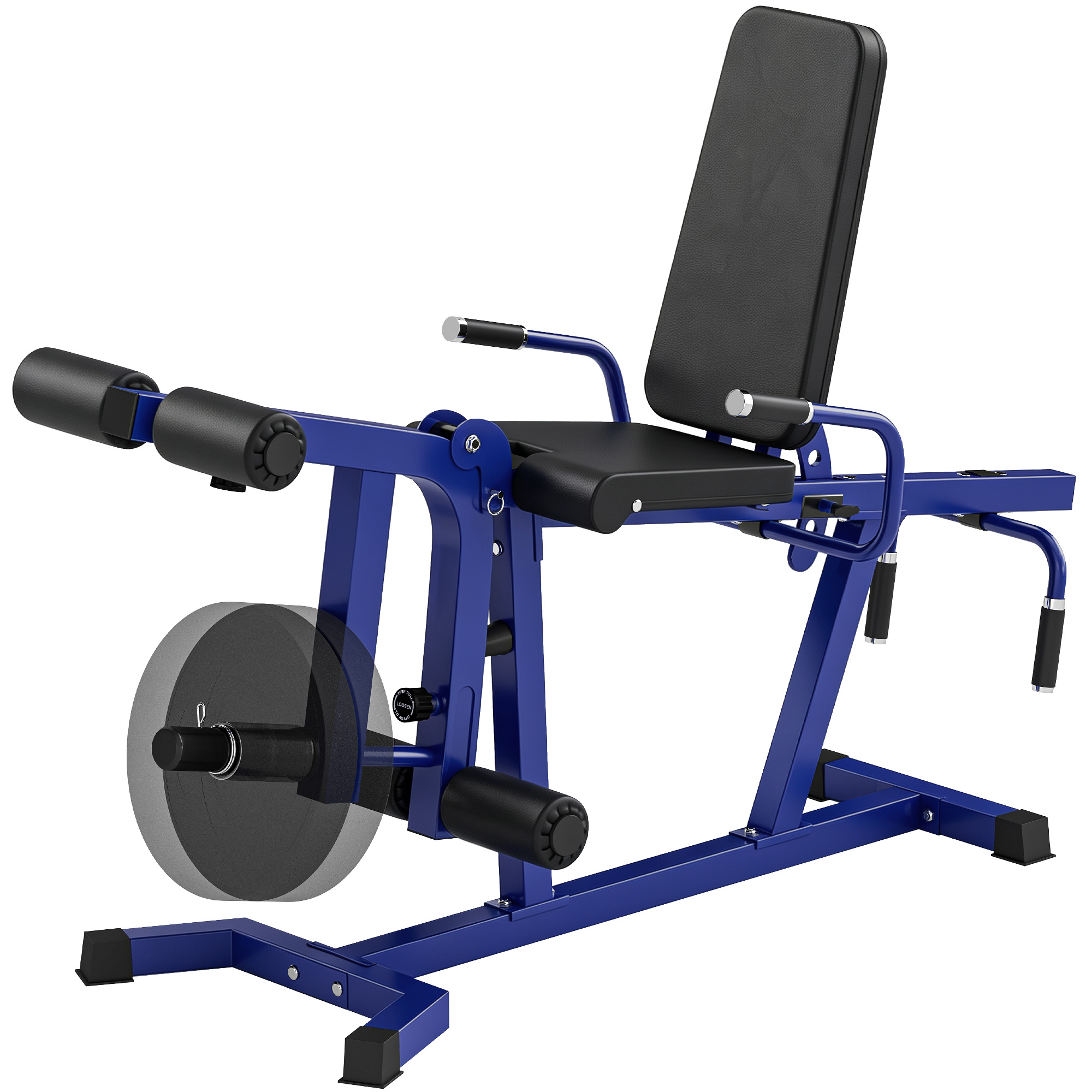 Soozier 3-in-1 Leg Extension and Curl Machine, 660LBS Heavy Duty Adjustable Weight Bench with Leg Developer, Dark Blue
