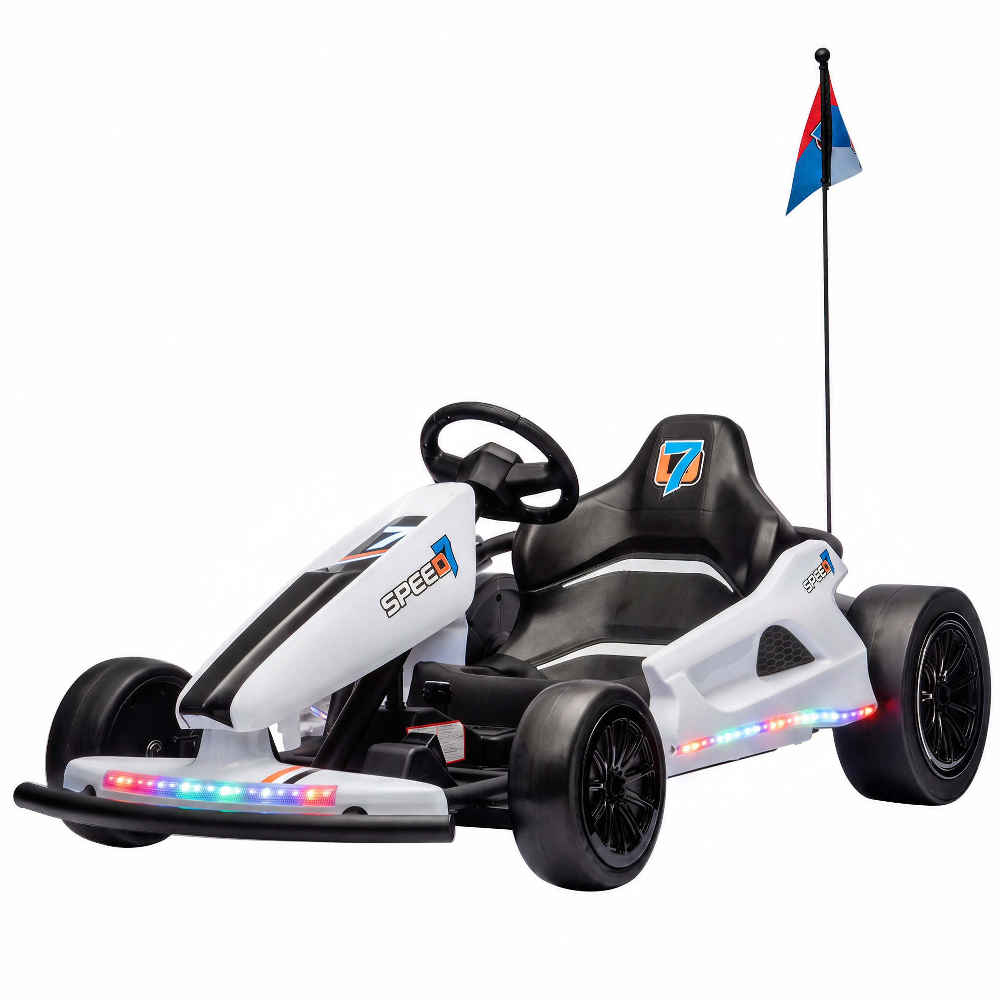 Qaba Qaba 24V Electric Drift Go Kart for Kids with Dual Motors, Soft Start, PU Wheels, 7.5MPH High Speed, for Ages 6-14, White - $274.99 at Aosom US