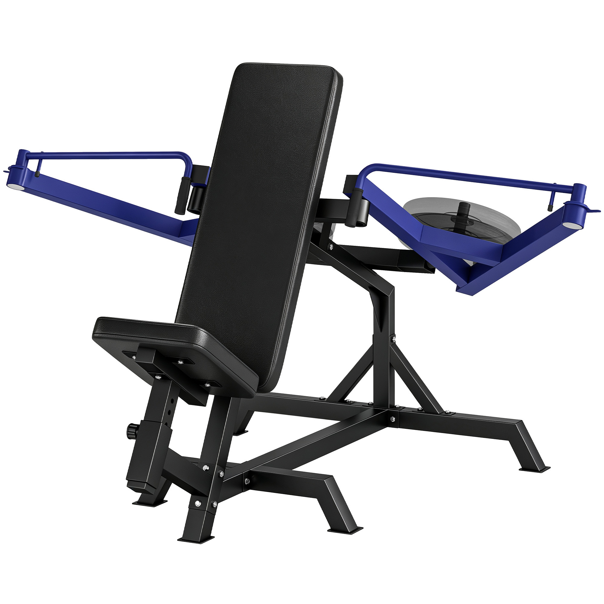 Soozier Seated Chest Press Machine, 660 lb Chest Fly Machine with Adjustable Lever Arms, Adjustable Seat, Dark Blue