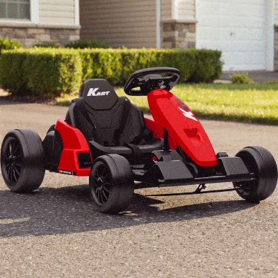 Qaba 24V Electric Go Kart with Adjustable Seat & 11.2MPH, Red