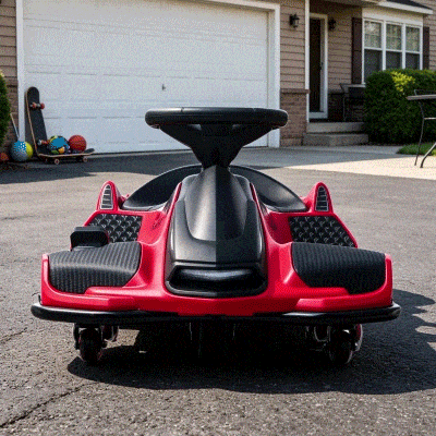 Aosom 12V Electric Drifting Go Kart, Red with Music & Lights