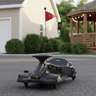 Aosom 12V Electric Drifting Go Kart, Black