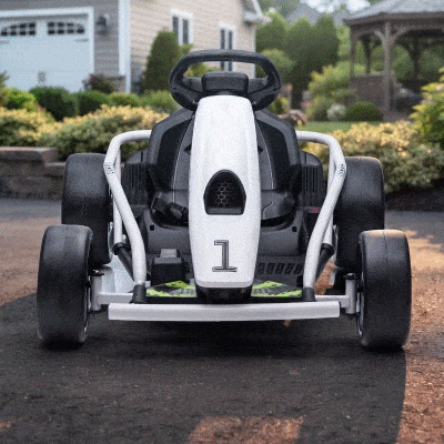 Aosom 24V Electric Go Kart, Drift Ride-On for Kids 8-12, White
