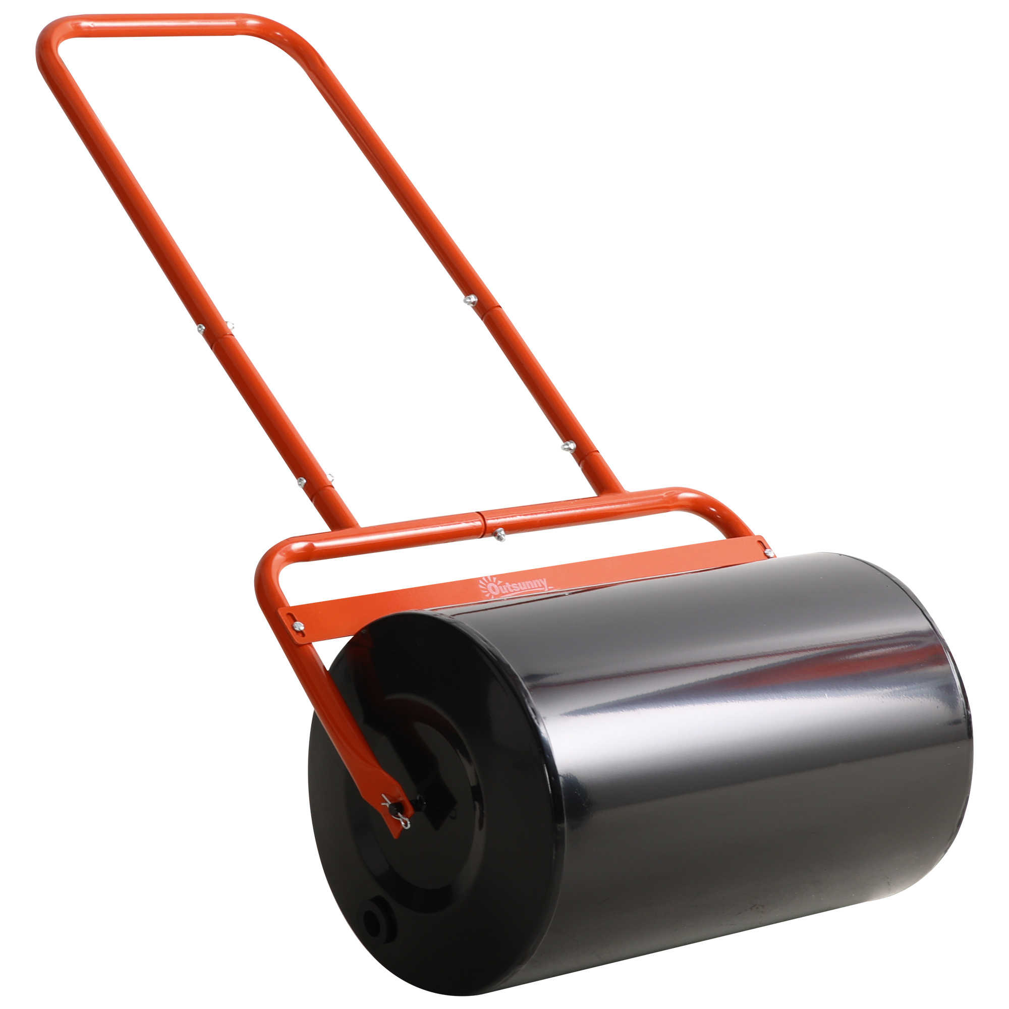 Outsunny 20-Inch Push/Tow Behind Lawn Roller Filled with 10 Gal Water or Sand for Flattening Sod in the Garden, Red