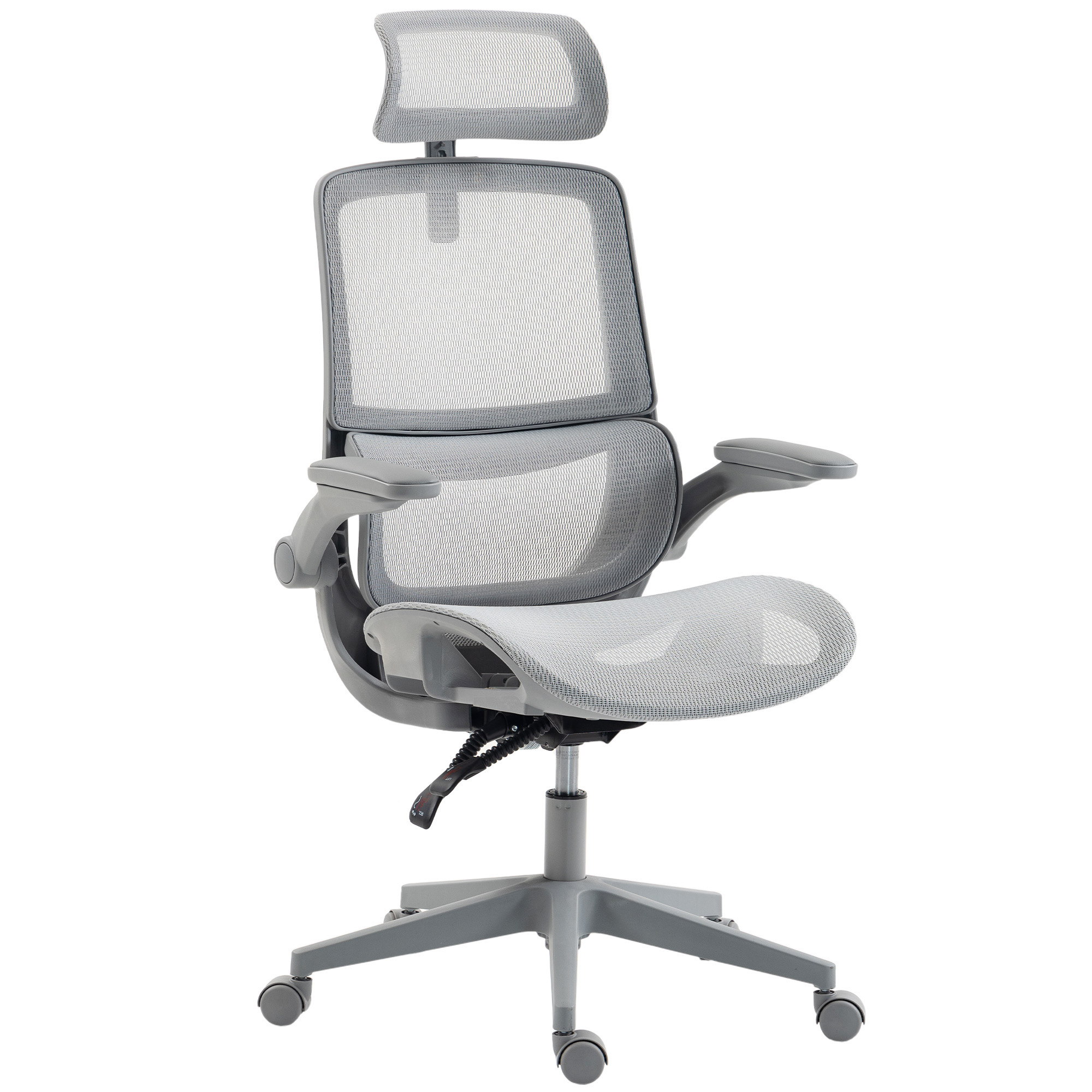 HOMCOM HOMCOM Ergonomic Office Chair with Adaptive Lumbar Support, Reclining Mesh Desk Chair with 2D Headrest, Flip-Up Arms, Gray - $122.99 at Aosom US