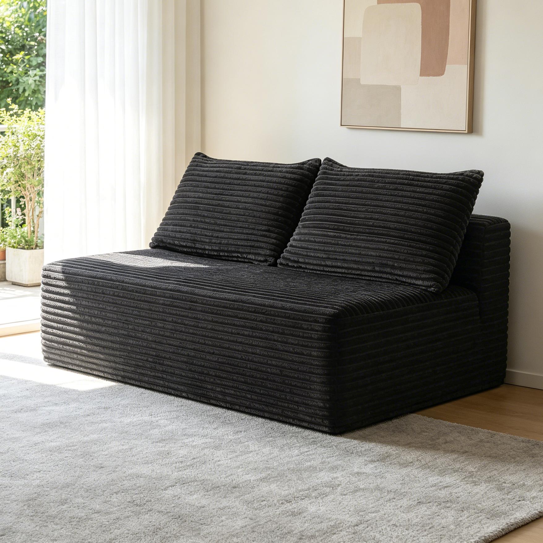 YF Furniture "Calm Fabric Sectional Sofa with Double Chaise and Deep Seat, Chic Couch for Modern Living Room and Bedroom, 57'' L x 35"" W x 24"" H, Grey | Aosom.com" - $216.99 at Aosom US
