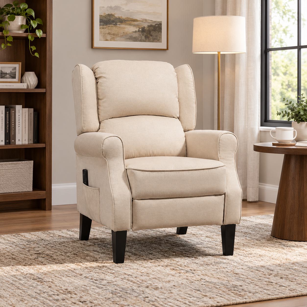 HOMCOM Massage Recliner Chair with Heat for Living Room Push Back Armchair with Footrest Remote Control Side Pocket Aosom Canada