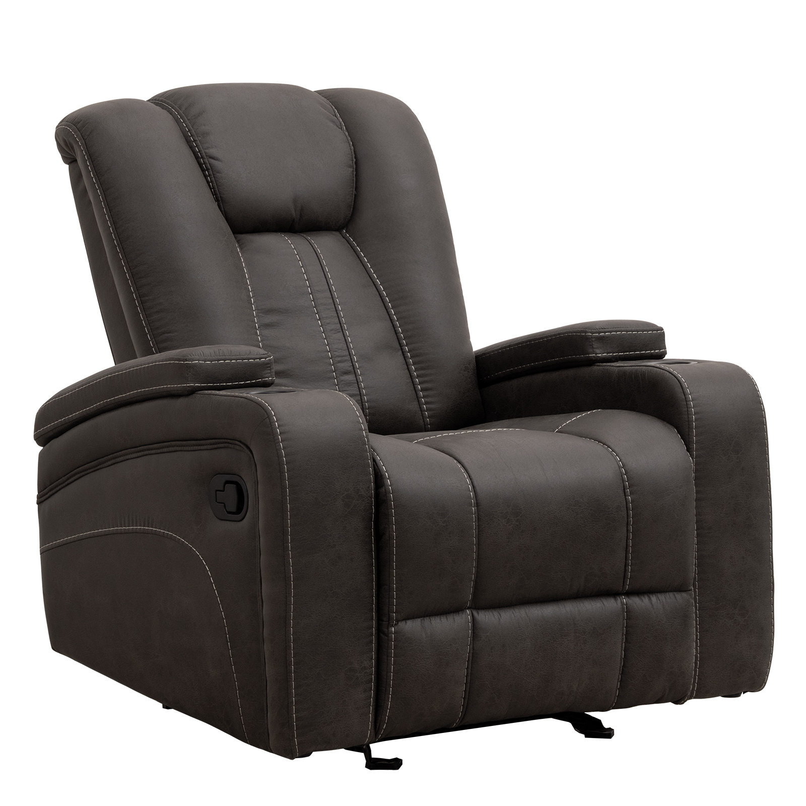  "Manual Rocker Recliner with Dual Cup Holders and 160-Degree Recline, Plush Lounge Chair with Hidden Arm Storage, 38'' L x 38"" W x 40"" H | Aosom.com" - $491.99 at Aosom US