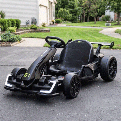 Aosom 24V Electric Go Kart, Adjustable Seat, Black