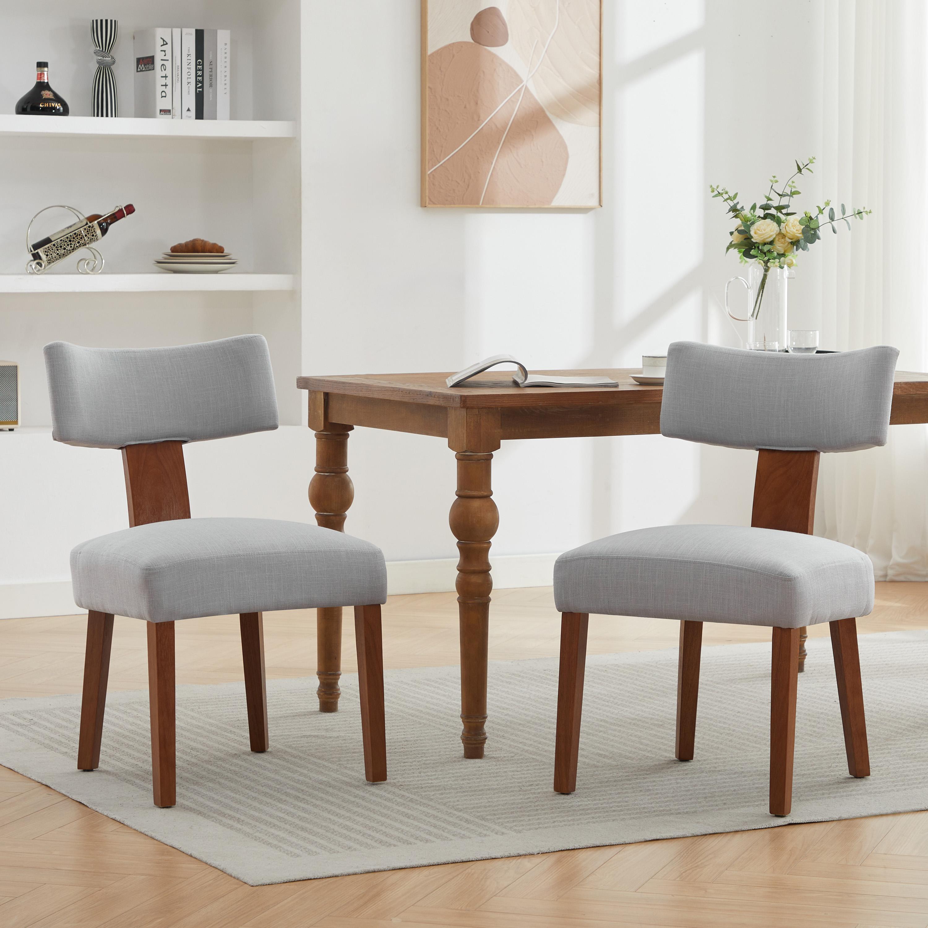 "Modern Linen Armless Dining Chair with Padded Seat Cushion, Versatile Side Chair for Dining Room, 24.5'' L x 20.5""W x 34"" H, Gray| Aosom.com"