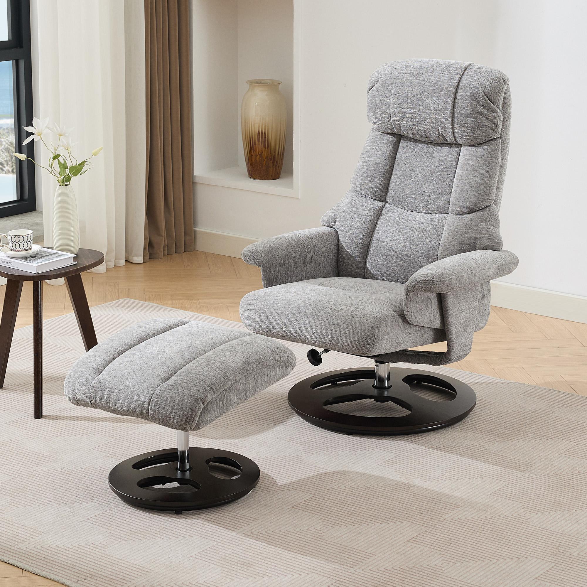 DG COLLECTION "Ergonomic Recliner Chair with Ottoman and Massage, Swivel Lounge Chair with Heated Seat and 140° Recline, 32'' L x 33"" W x 43.5"" H, Grey| Aosom.com" - $307.99 at Aosom US