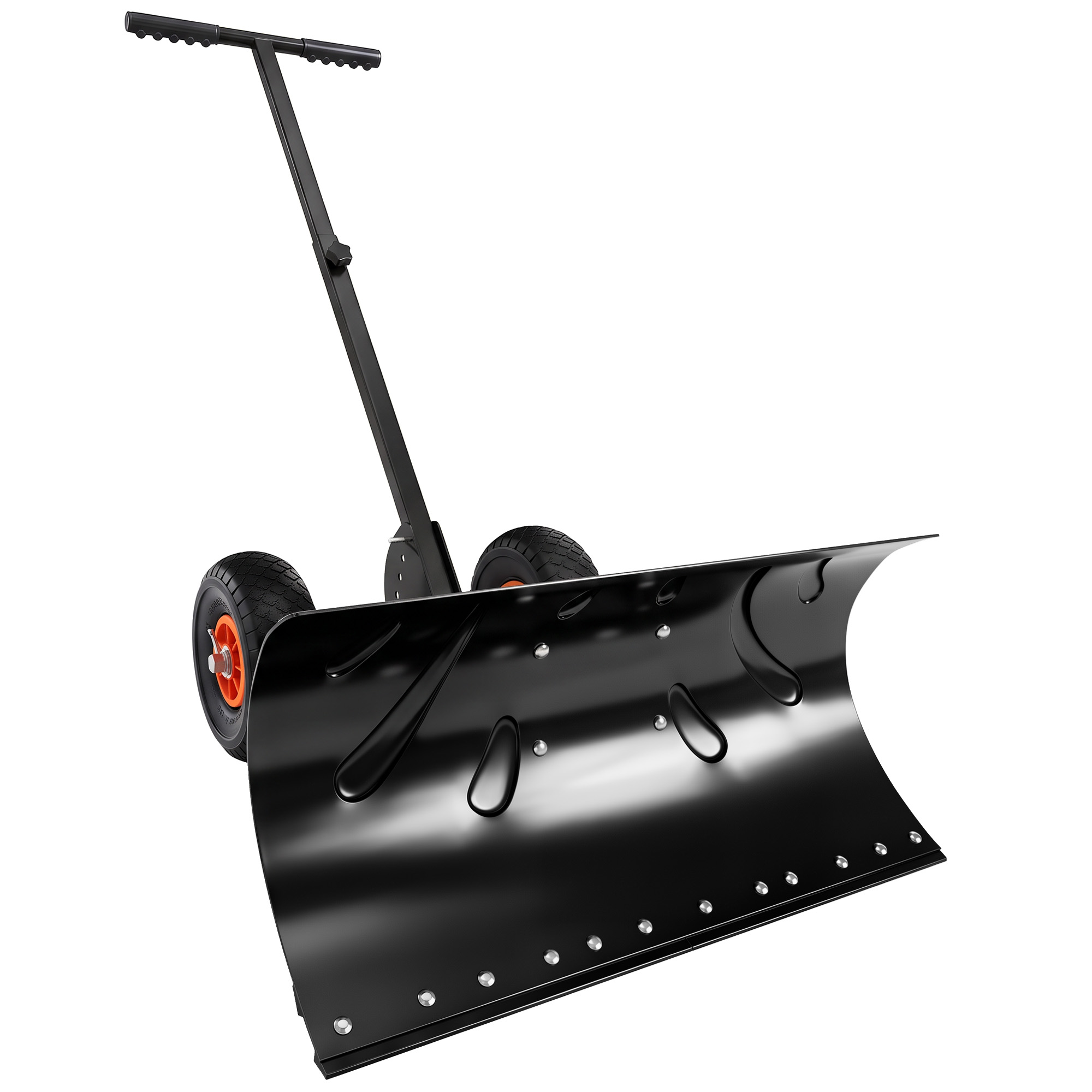 Outsunny HOMCOM Heavy-Duty Snow Shovel Rolling Pusher with 29'' Blade, 10'' Wheels and Angle-Adjustable Handle Black - $71.99 at Aosom US
