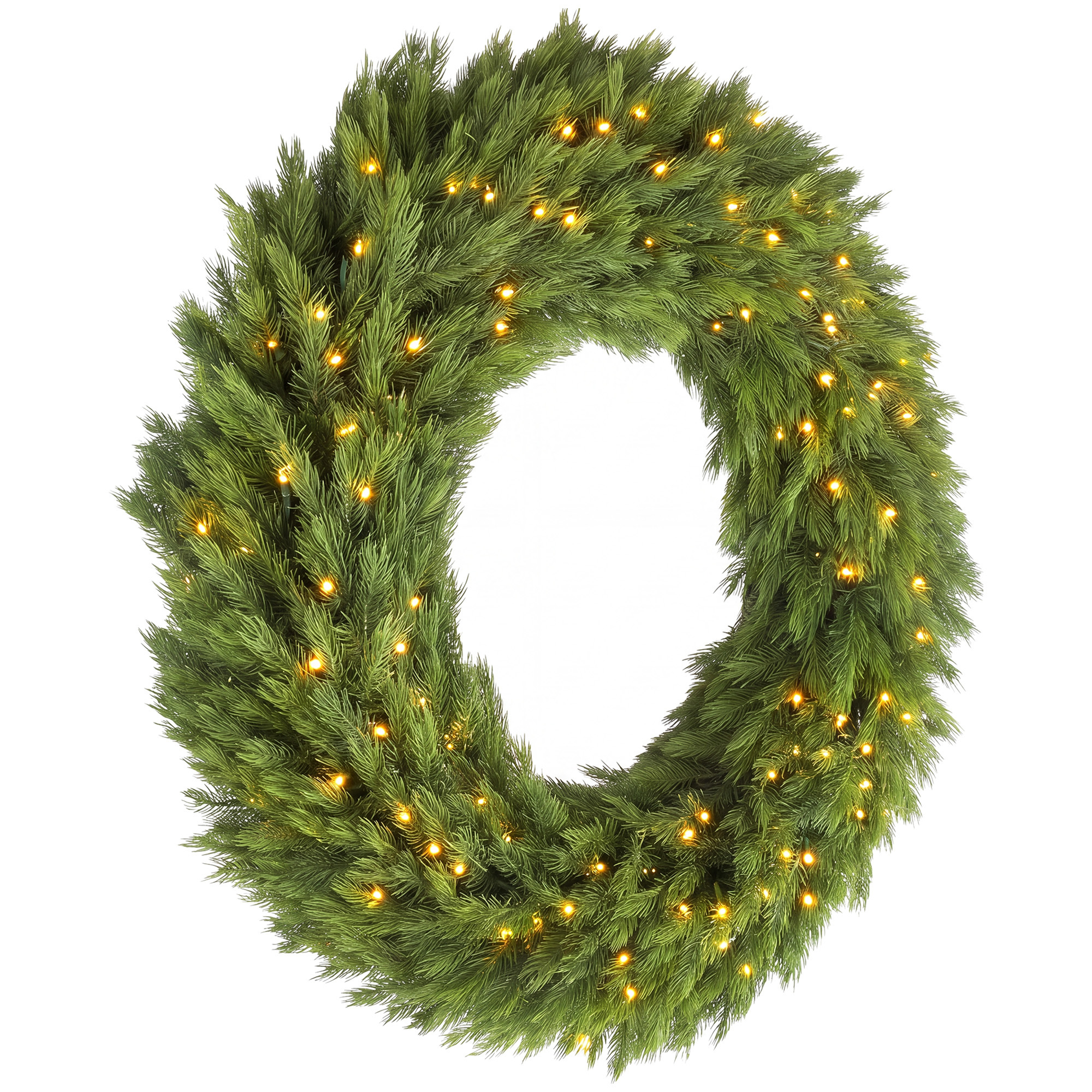 HOMCOM HOMCOM Christmas Decoration, 48 in Pre-Lit Norwegian Spruce Artificial Christmas Wreath with 150 LED Lights, Green - $96.99 at Aosom US
