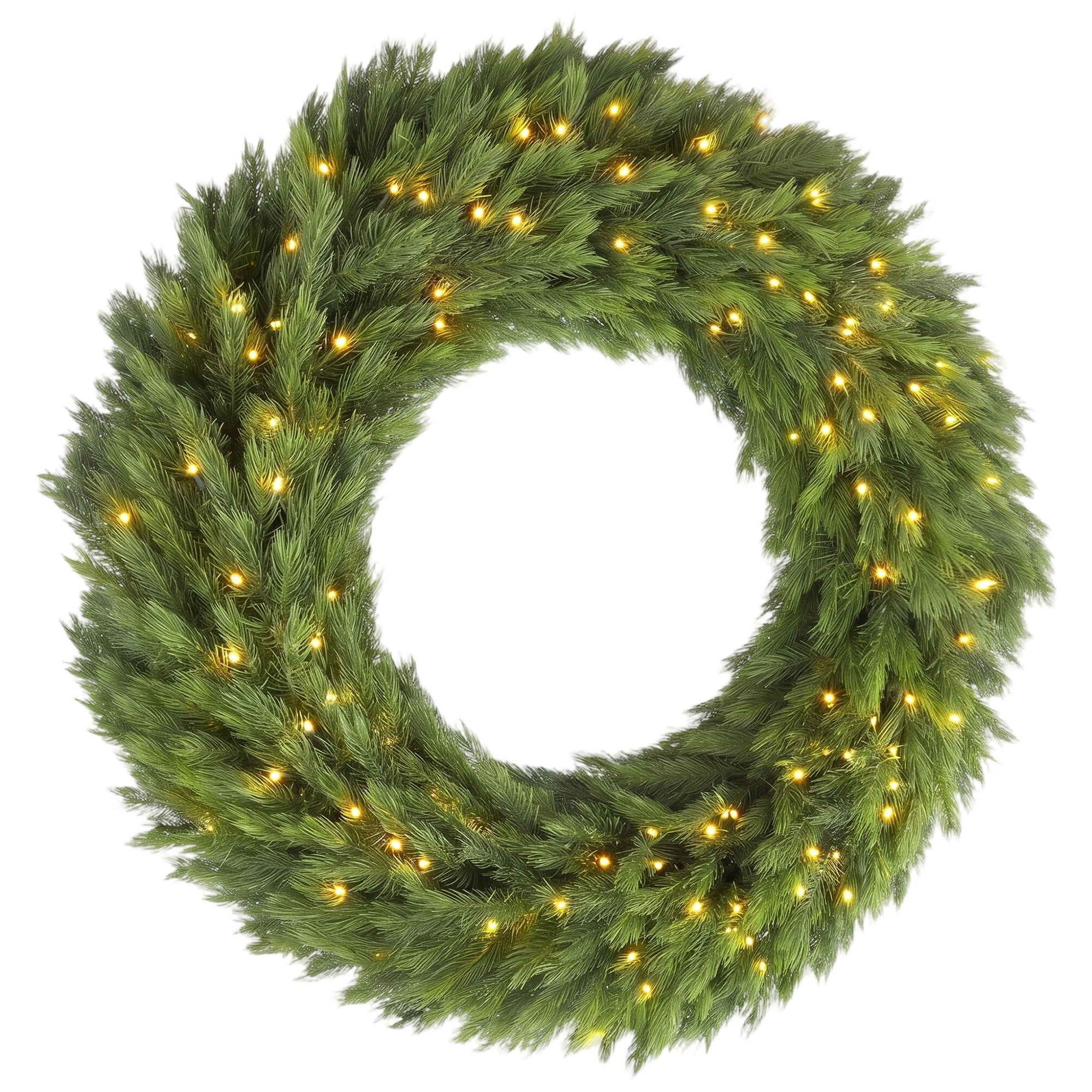 HOMCOM HOMCOM Christmas Decoration, 36 in Pre-Lit Norwegian Spruce Artificial Christmas Wreath with 100 LED Lights, Green - $71.99 at Aosom US
