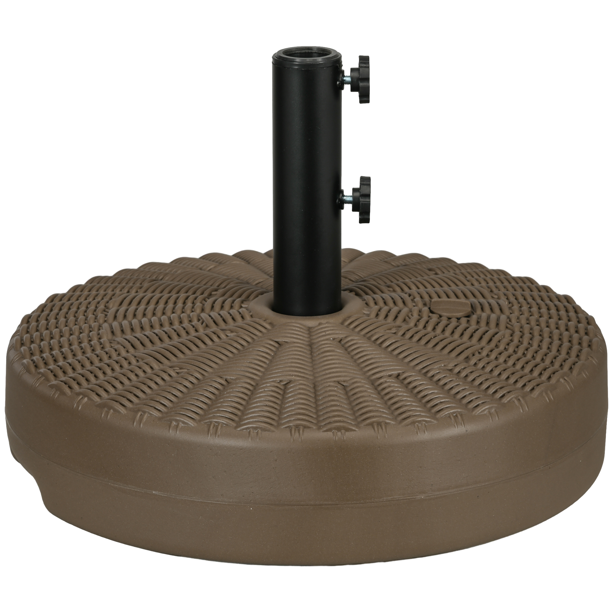 Outsunny Outsunny Umbrella Stand Round Fillable Base for 1.5 2 Poles Outdoor Lawn Deck Brown| Aosom.com - $37.99 at Aosom US