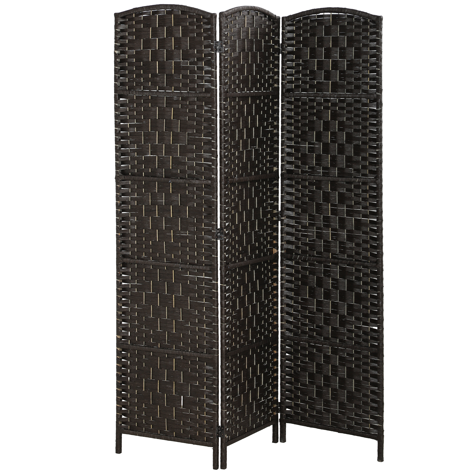 "HOMCOM Room Divider, 3 Panel Folding Privacy Screen, 70.9"" Tall Portable Weave Partition Wall Divider for Bedroom, Coffee" by HOMCOM - Home Goods > Accents & Storage > Room Dividers