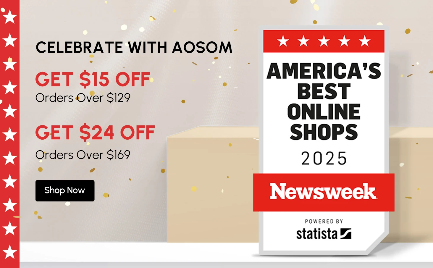 Get $15 Off Orders Over $129
Get $24 Off Orders Over $169
Code: Aosom