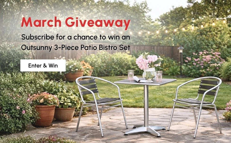 Subscribe for a chance to win an Outsunny 3-Piece Patio Bistro Set