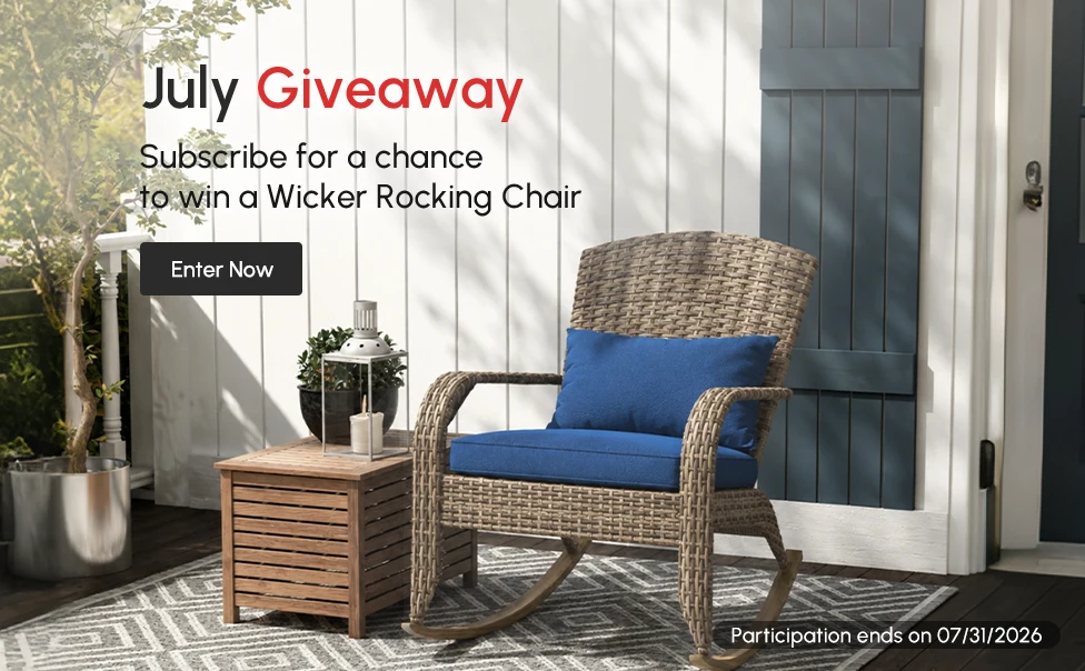 Subscribe for a chance to win a Wicker Rocking Chair
(Participation ends on 07/31/2026)