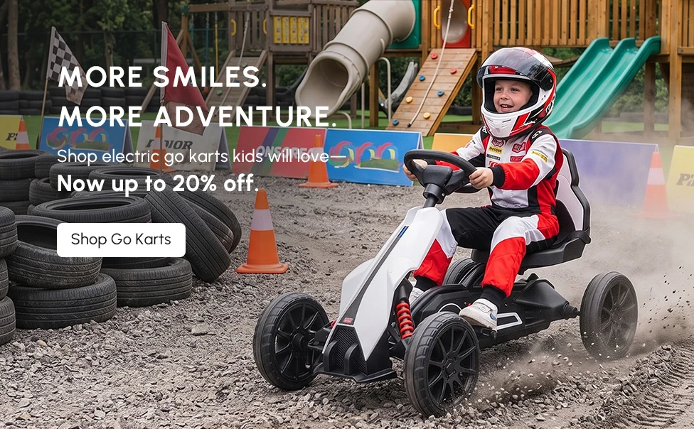 Shop electric go karts kids will love—now 20% off.
