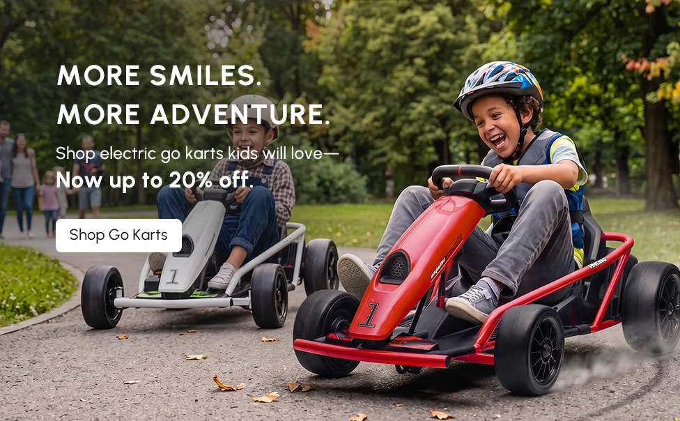 <span style="white-space:normal;">Shop electric go karts kids will love—now 20% off.</span><br />