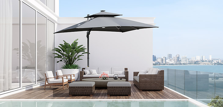 Illuminate & Relax: Solar LED Umbrella