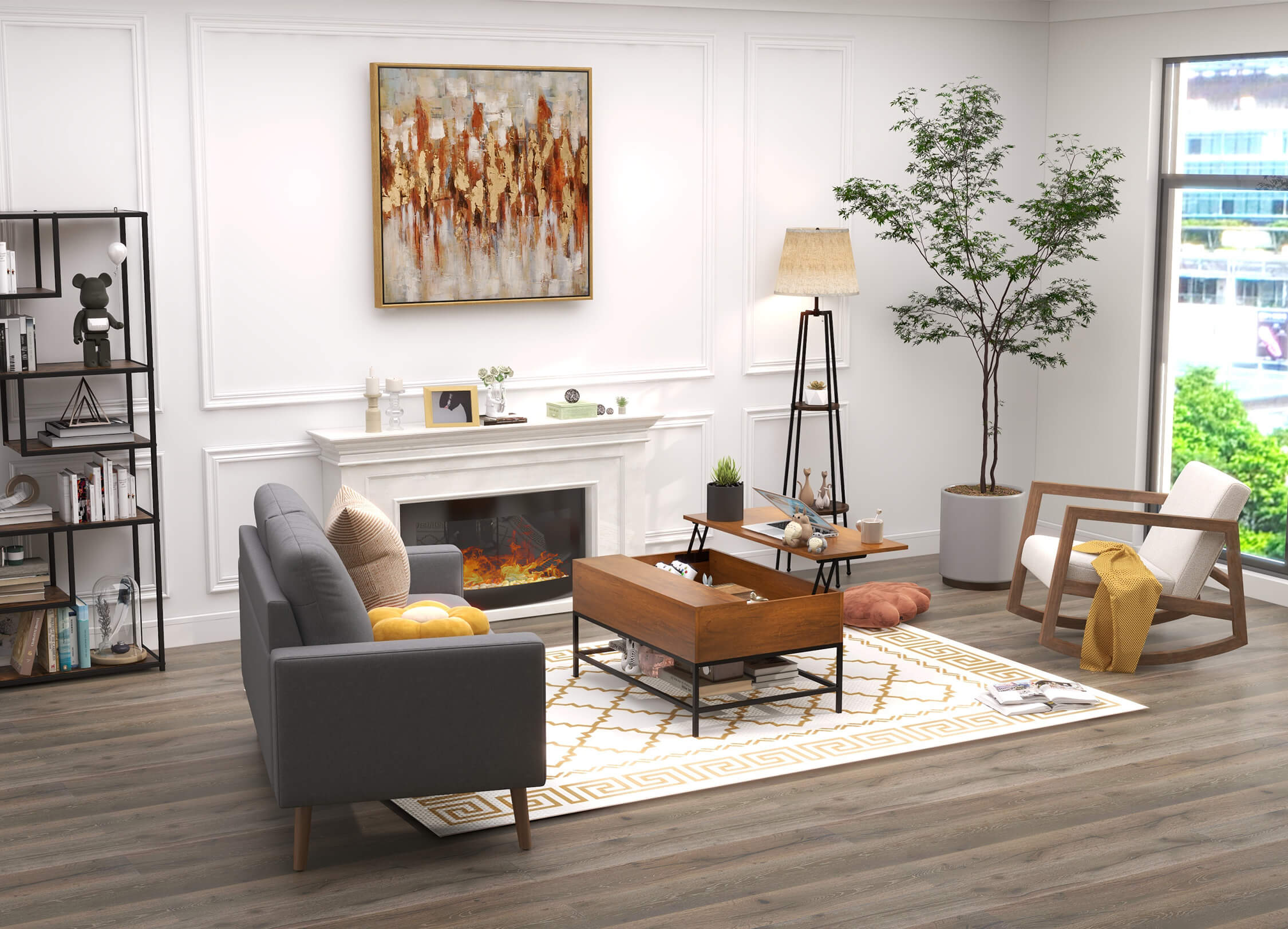 Cozy and organized living room retreats