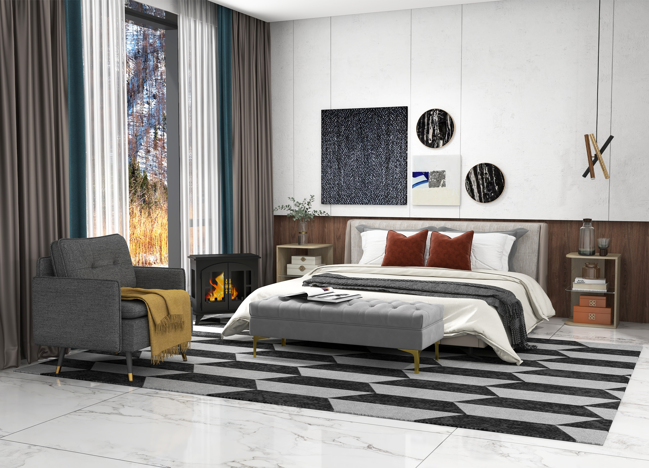 Warm and inviting bedroom retreats