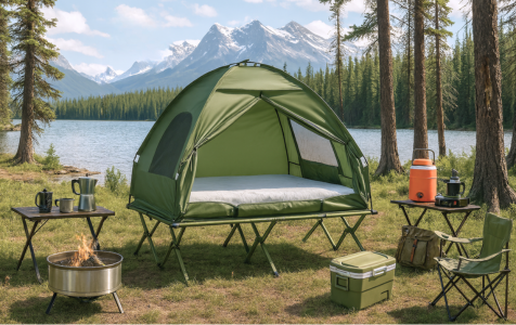 2-in-1 Tent, Cot & Mattress Set