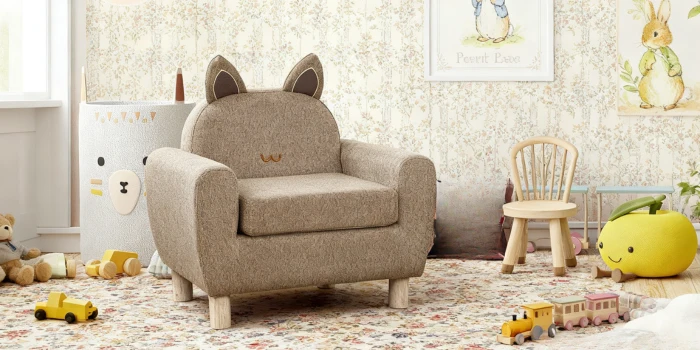 Kids Sofa with Kitten Ear Backrest